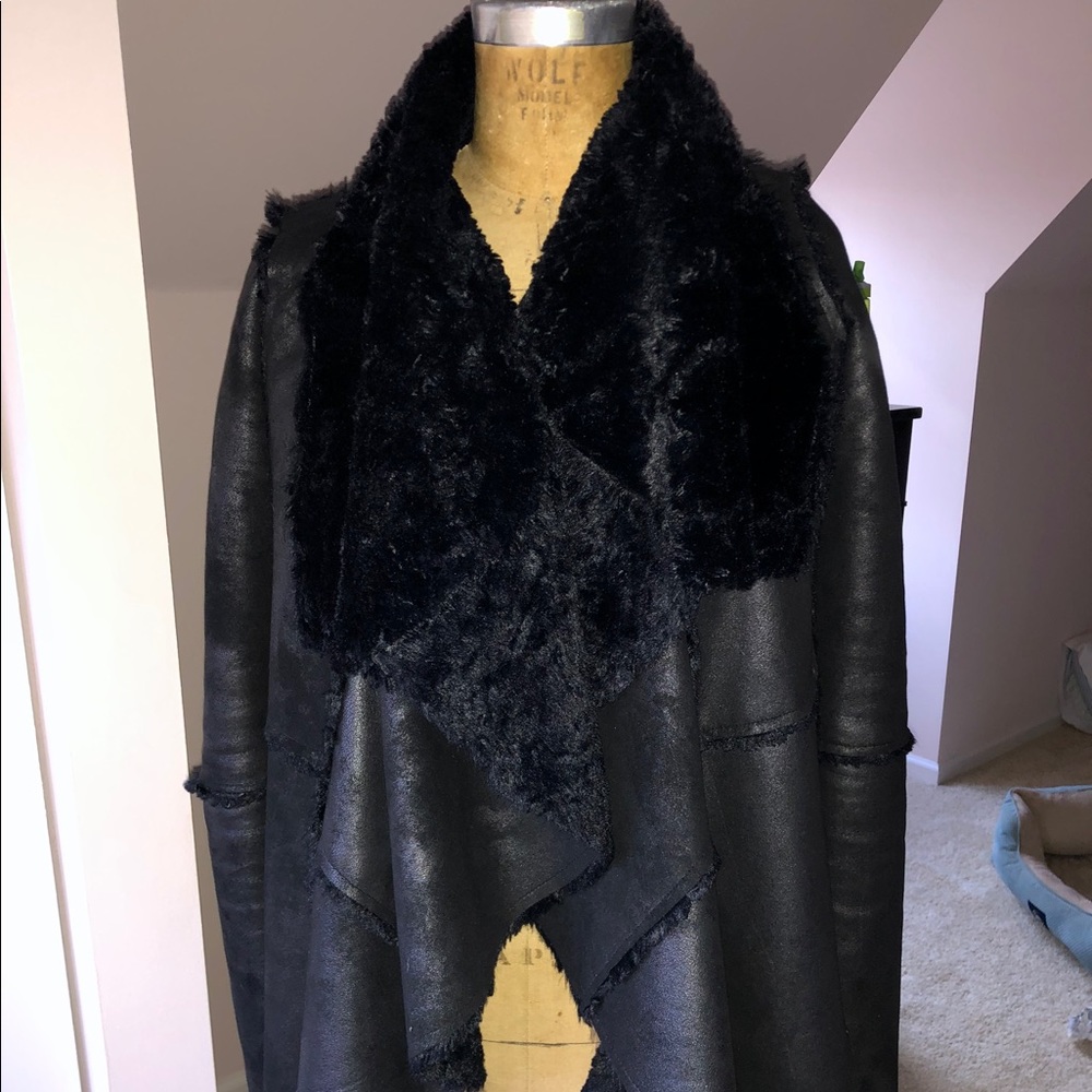 Black faux shearling jacket